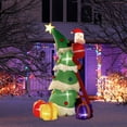 thumbnail image 4 of 7 Ft Christmas Inflatable Outdoor Decoration Christmas Blow Up Yard Decorations Santa Claus&Christmas Trees with  Colorful LEDs for Holiday Christmas Party Garden, 4 of 8