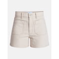 thumbnail image 6 of Time and Tru Women's High Rise Patch Pocket Denim Short, 4" Inseam, Sizes 0-20, 6 of 6
