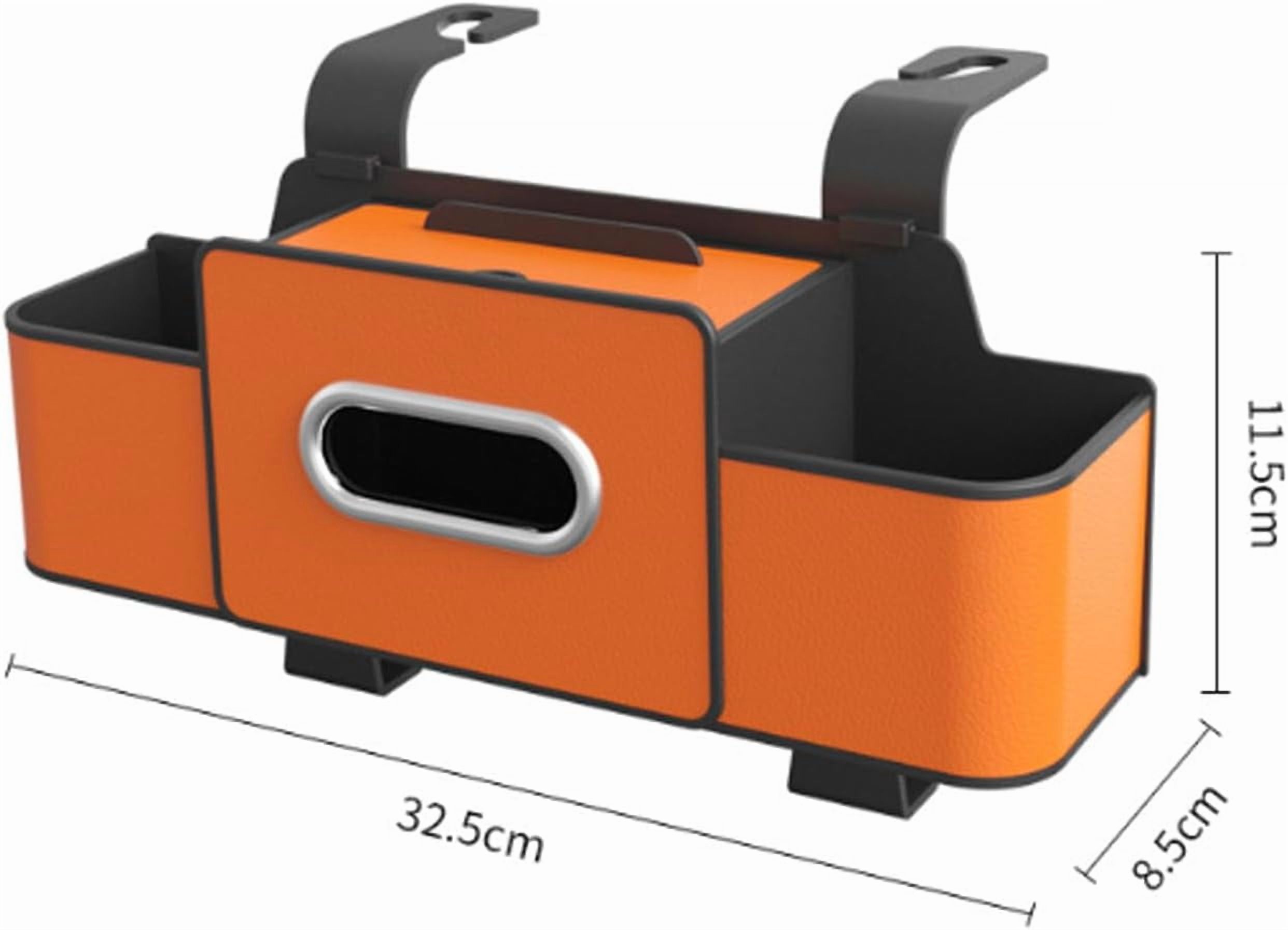 3-in-1 Car Backseat Organizer,Multifunctional Car Seat Back Storage Box,with Drink Cup Holder Tissue Box,for Hold Phone,Snacks, Drinks, Handbag