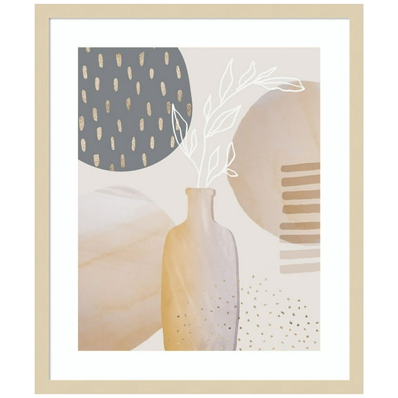 Amanti Art Mid Century Floral II Wood Framed Wall Art Print