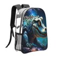thumbnail image 3 of Rocae Starry Sky Colorful Crocodile A for 16inch Clear Backpack Transparent School Backpack for Women Men, Capacity Clear Bag for College, Travel, 3 of 7