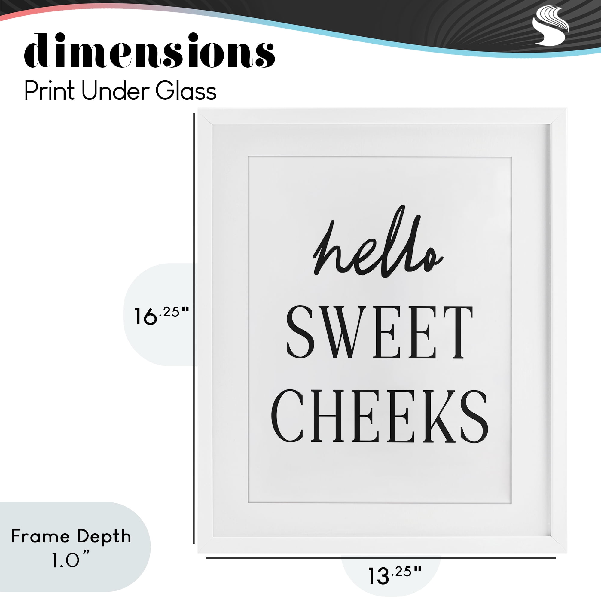 Stupell Industries Sweet Cheeks Bathroom Humor White Framed Print Under Glass, design by Lettered and Lined
