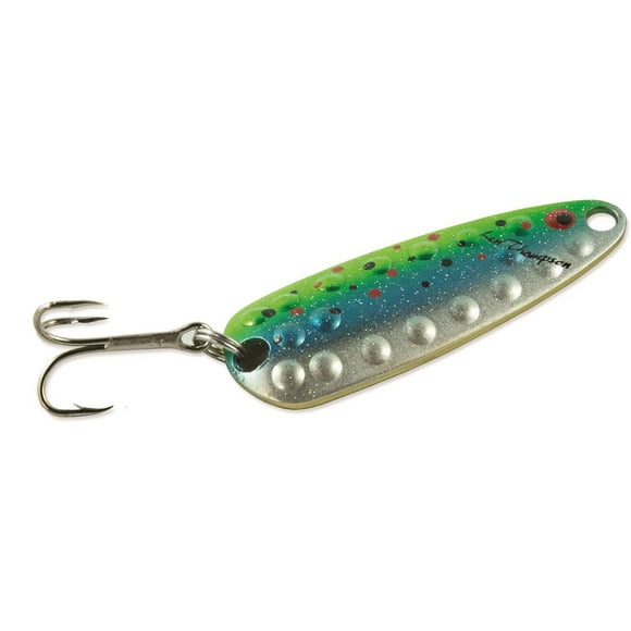Len Thompson 13 HM Dimpled Series Spoon, 2 1/2", 5/8 oz, Holy Mackerel (143168), Rust-resistant, solid brass spoon