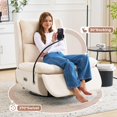 thumbnail image 5 of Oversized Power Recliner Chair with 270 Swivel Rocker, USB Port & Storage, Electric Glider Armless Chair for Adults Beige, 5 of 8
