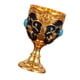 thumbnail image 3 of Copa medieval vintage de 30 ml, multiusos, vintage, grabada, reutilizable, para aniversario. Azul dorado, 3 of 9