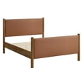 thumbnail image 5 of Modway Maven Full Size Vegan Leather Upholstered Platform Bed in Tan Walnut, 5 of 9
