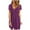 Purple, variant on gakvbuo Summer Dress For Women V Neck Ruffle Short Sleeve T-Shirt Dresses Sun dress Button Down Elastic Waist Swing Dresses Button Up Midi Dress Beach Dress Sundress A-Line Short Dresses