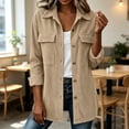 thumbnail image 2 of Evdexr Womens Corduroy Jacket Collared Button Down Long Sleeve Tops 2026 Fall Casual Dressy Shackets Relaxed Fit Solid Color Coats with Pocket XL, 2 of 6