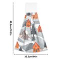 thumbnail image 6 of Yayeee Kitchen Hanging Hand Towels Set of 2 with Loop Bathroom Absorbent Tie Towel, Gray Snow Houses, 6 of 7