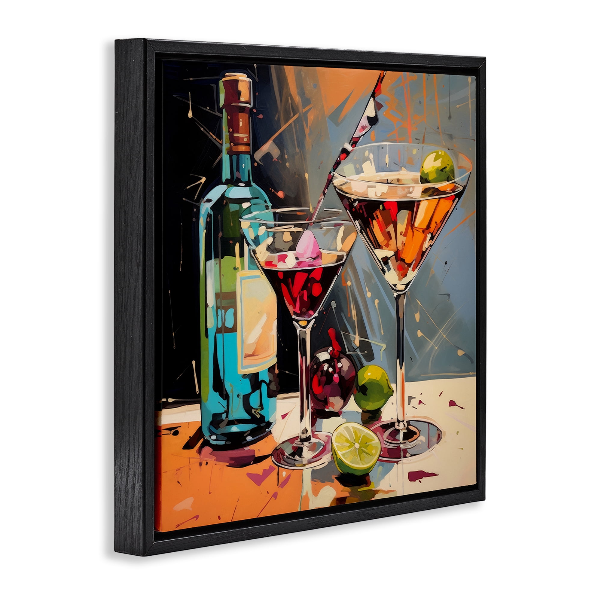 Stupell Industries Every Sip of Martini Night Black Framed Floater Canvas Wall Art, design by Lazar Studio