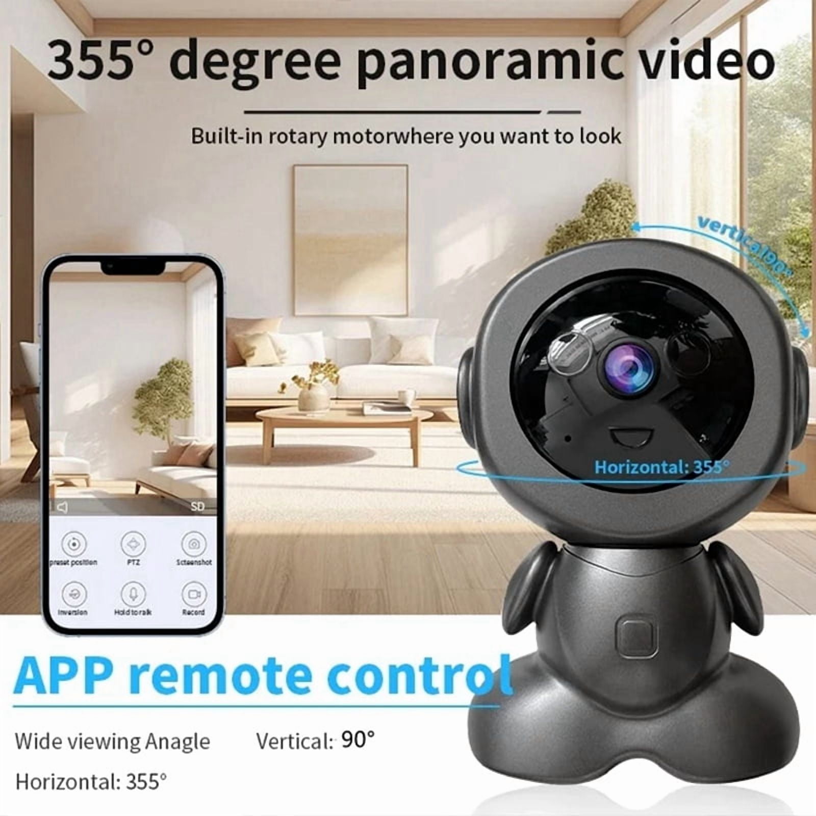 2MP Wireless Wifi Camera Auto Tracking AI Human Detect Baby Monitor HD Wireless Robot Surveillance Cmaeras SmartHome(US)