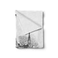 thumbnail image 2 of Sketchy Soft Flannel Fleece Throw Blanket, Old Street Scene Carriage Horse from Twenties Historical Northern Europe Theme, Cozy Plush for Indoor and Outdoor Use, 50" x 70", Black White, by Ambesonne, 2 of 6