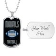 thumbnail image 4 of Indianapolis Fan Necklace Dog Tag Stainless Steel or 18k Gold 24" Chain, 4 of 8
