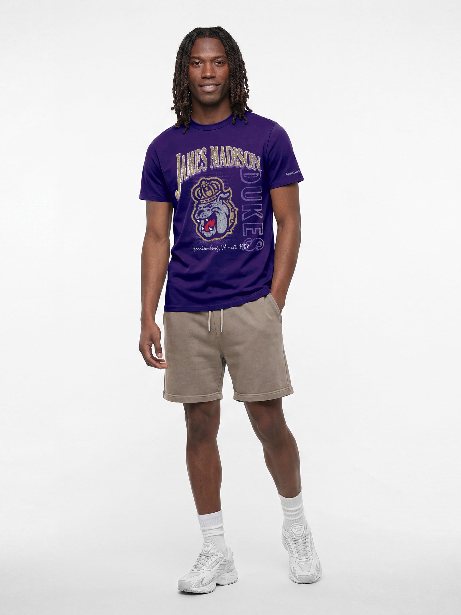 James Madison Dukes Reebok Mens Crew Neck Short Sleeve T-Shirt