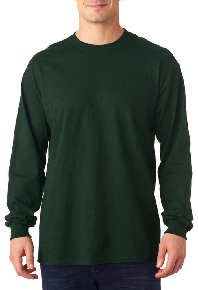 784 Preshrunk Hthr Color Long-Sleeve T-Shirt - Forest Green - Large ...