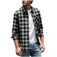 thumbnail image 2 of FDGIU Men's Flannel Shirt 2025 - Long Sleeve Button Down Plaid, Soft Fall Winter Casual Top, 2 of 7
