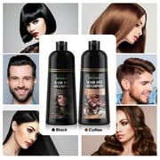 HailiCare Coconut Oil Essence Hair Color Shampoo Moisturizing Hair Dye Shampoo,500ml (Black)