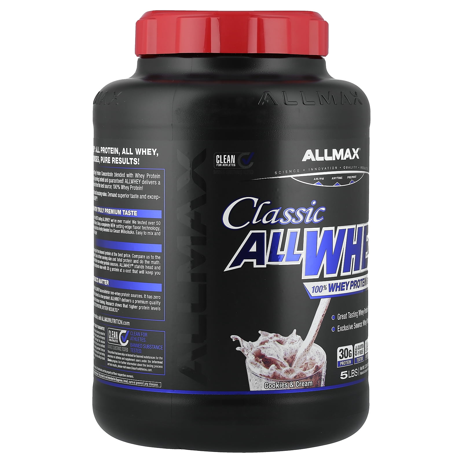 ALLMAX Classic AllWhey, 100% Whey Protein Source, Cookies & Cream, 5 lbs. (2.27 kg)