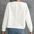 thumbnail image 4 of Sudadera holgada de color beige para mujer con mangas largas plisadas y puños elásticos, 4 of 6