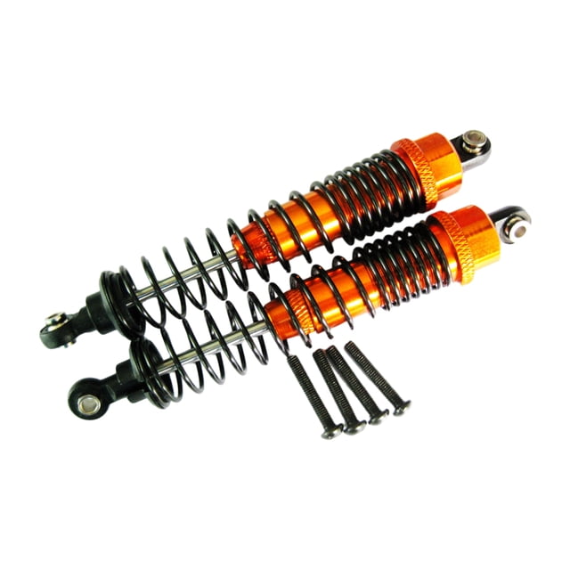 maskred 2 Pcs Amortisseur Réglable en Métal Rempli d'Huile pour AXIAL 1/10 SCX10 Réglable Rempli d'Huile Orange 1ensemble