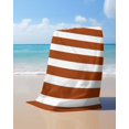 thumbnail image 4 of Burnt Orange Stripe Beach Towels Oversized Super Absorbent, Farmhouse Striped Abstract Art Lightweight Bath Towel Quick Dry Sets For Bathroom/Pool/Rv Camping/Beach Play/Gym Room/Picnic 31"x62", 4 of 8