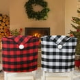 thumbnail image 6 of Buffalo Plaid Chair Covers Christmas Decorations Elastic Buffalo Santa Hat Dining Table Chair Slipcovers Protective Chair Back Covers for Holiday Kitchen Home Xmas Decor (Classic White and Black), 6 of 9