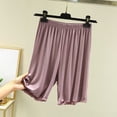 thumbnail image 2 of Tranfacy Women Summer Pajamas Shorts Solid High Waist Five Point Bottom Thin Daily Outer and Indoor Home Loungewear, 2 of 5
