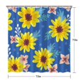 thumbnail image 3 of 72x72 Inch Fabric Shower Curtain Waterproof Polyester, Daisy Floral Print, 3 of 6