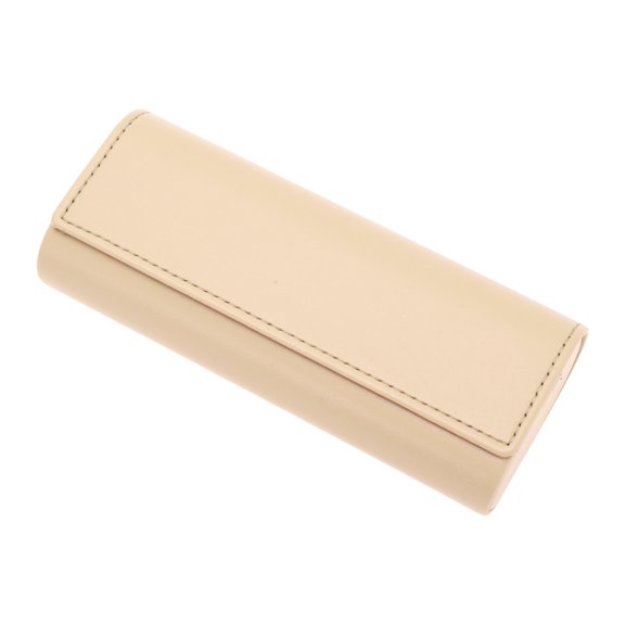 Unique Bargains Oval Eyeglasses Case Portable Eyeglasses Storage 6.3"x2.56"x1.38" Beige