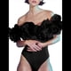 thumbnail image 2 of Traje de Baño de una Pieza para Mujer, Falda Cruzada, Pareo, Bikini con Estampado Floral Retro. Traje de Baño Negro M, 2 of 8