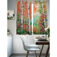 thumbnail image 4 of Oil Painting Sheer Curtains 72 Inch Length 2 Panels Set, Modern Abstract Art Summer Tree Leaves Green Pink Voile Window Treatment Curtains Sheers Drapes for Bedroom/Living Room/Kitchen 52"x72"x2, 4 of 7