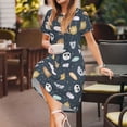 thumbnail image 3 of Haiem Cartoon Animals Pattern Women's Short-Sleeve Scoop Neck Swing Dress, 3 of 6