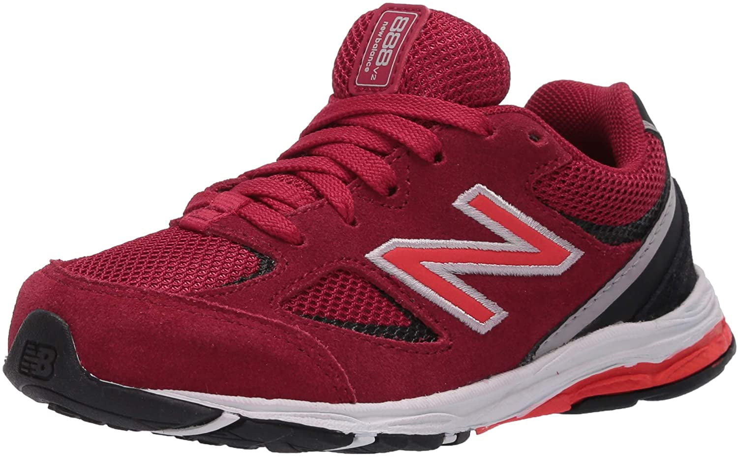 New Balance Boys' 888v2 Running Shoe, New Crimson/Black, 3.5 XW US Big ...