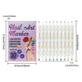 thumbnail image 3 of Nail Art Pens,10 Colors Double Ended Metallic Nail Marker Pens Graffiti Dotting Drawing Painting Liner Pen,Quick-Drying Acrylic Paint Pen for Home Salon Quickly Dry Nail Art(1 Set), 3 of 8