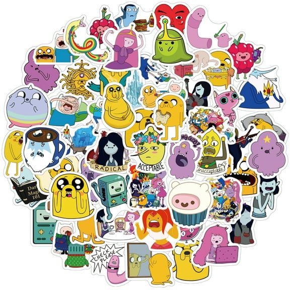 120 PCS For Adventure Time Cartoon For Finn & Jake Sticker Pack for Teens - Waterproof Vinyl Decals for Water Bottles, Laptops, Skateboards & Suitcases for Girls Boys Ideal Holiday Party Gift