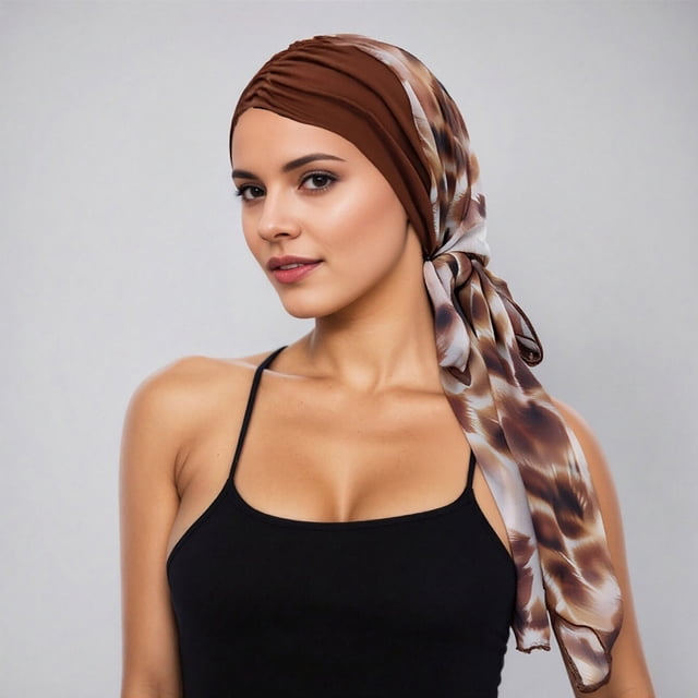 Bohemian Floral Print Chiffon Headband with Forehead Ruffle and Long Tail for Versatile Boho Hair Accessory for Home and Leisure