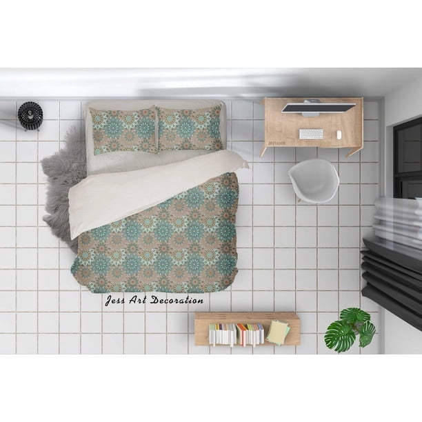 3D Dibujado a mano Floral Patrón Funda de edredón Set Ropa de cama Set Funda nórdica