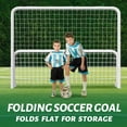 thumbnail image 4 of SLSY Foldable Soccer Goal - 8x6FT Soccer Goals for Backyard - Foldable Steel Soccer Goal with Training Target & 6 Cones for Teens/Adults Practice Training, 4 of 7