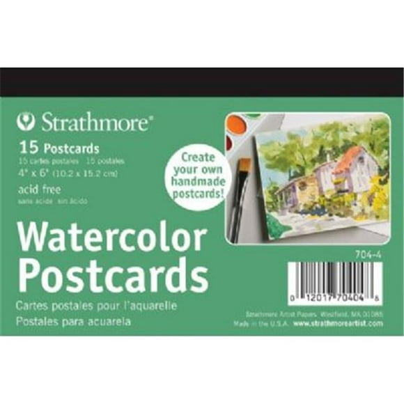 Strathmore Watercolor Postcard Paper Pad 4"X6"-15/Pkg