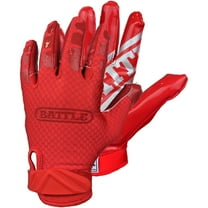 Battle Sports Youth TripleThreat UltraTack Football Gloves - Large - Red