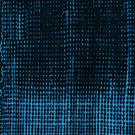 Ahgly Company Indoor Square Oriental Light Blue Modern Area Rugs, 8' Square