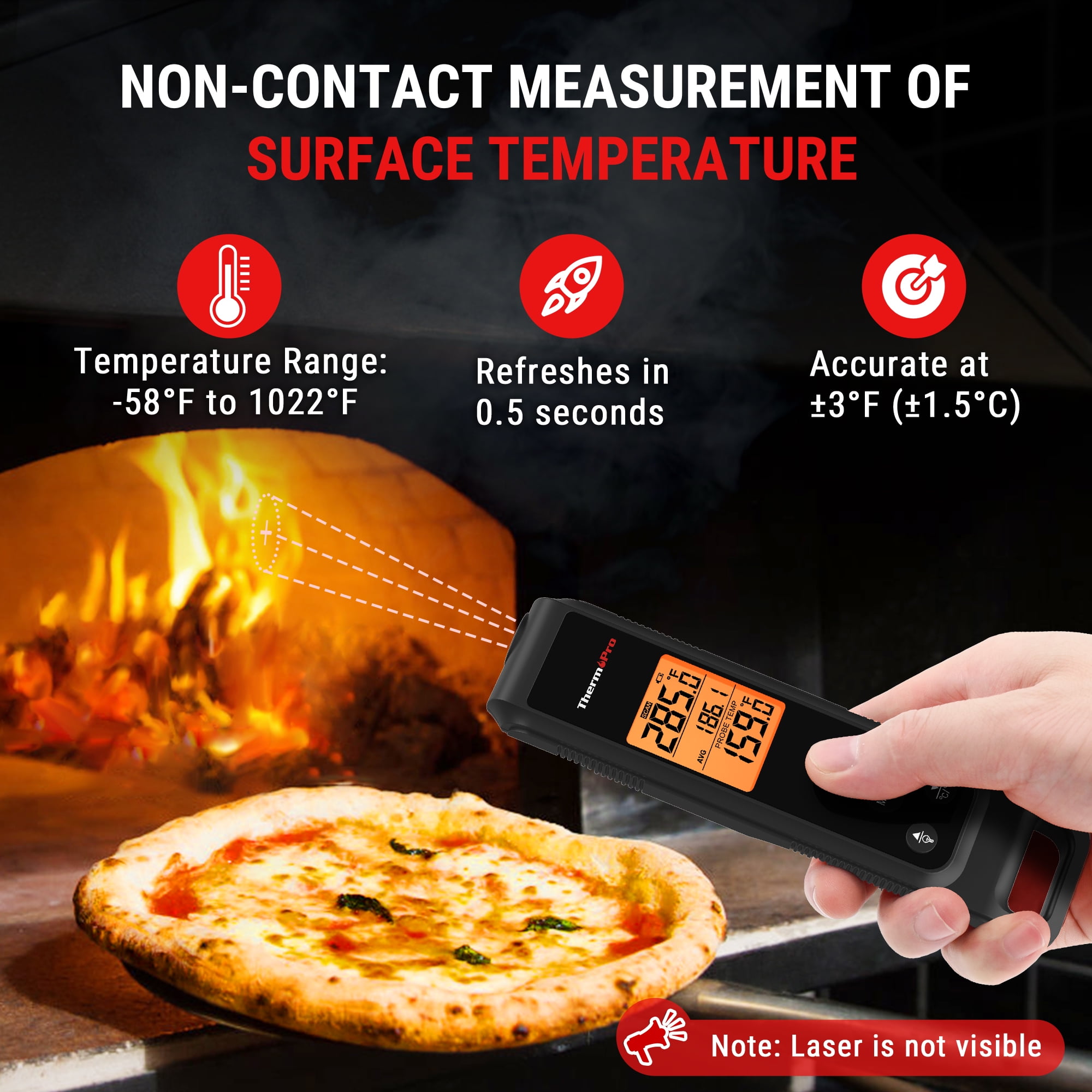 ThermoPro 2-in-1 Infrared Thermometer & Instant Read Meat Thermometer for Grilling BBQ Pizza Oven
