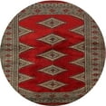 thumbnail image 1 of Ahgly Company Indoor Round Traditional Brown Southwestern Area Rugs, 3' Round, 1 of 6
