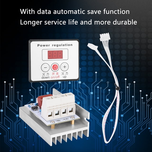 Controlador SCR DE 10000 W, Regulador de Voltaje, Termostato Atenuador CA 220 V, Gran Potencia para Estufa Elecctrica, Disipación de Calor, absorción de Voltaje de Onda, Larga