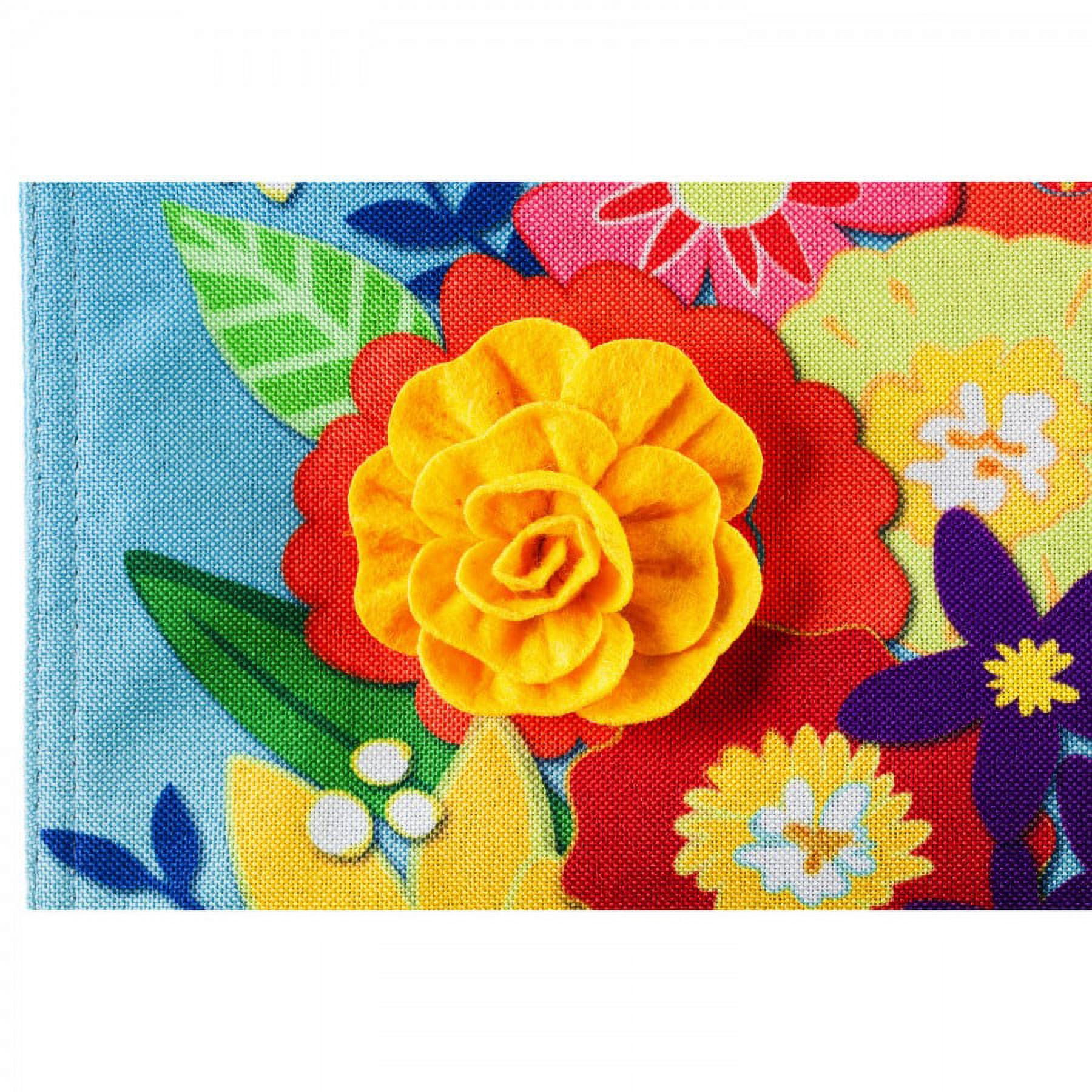 Evergreen Flower Truck Garden Linen Flag - Thumbnail 3