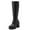 Black PU 369, variant on Women's Extra Wide Calf Knee High Boots True Wide Width Platform Chunky Heeled Gogo Boots Rounded Toe Block Heel Tall Boot for Women.