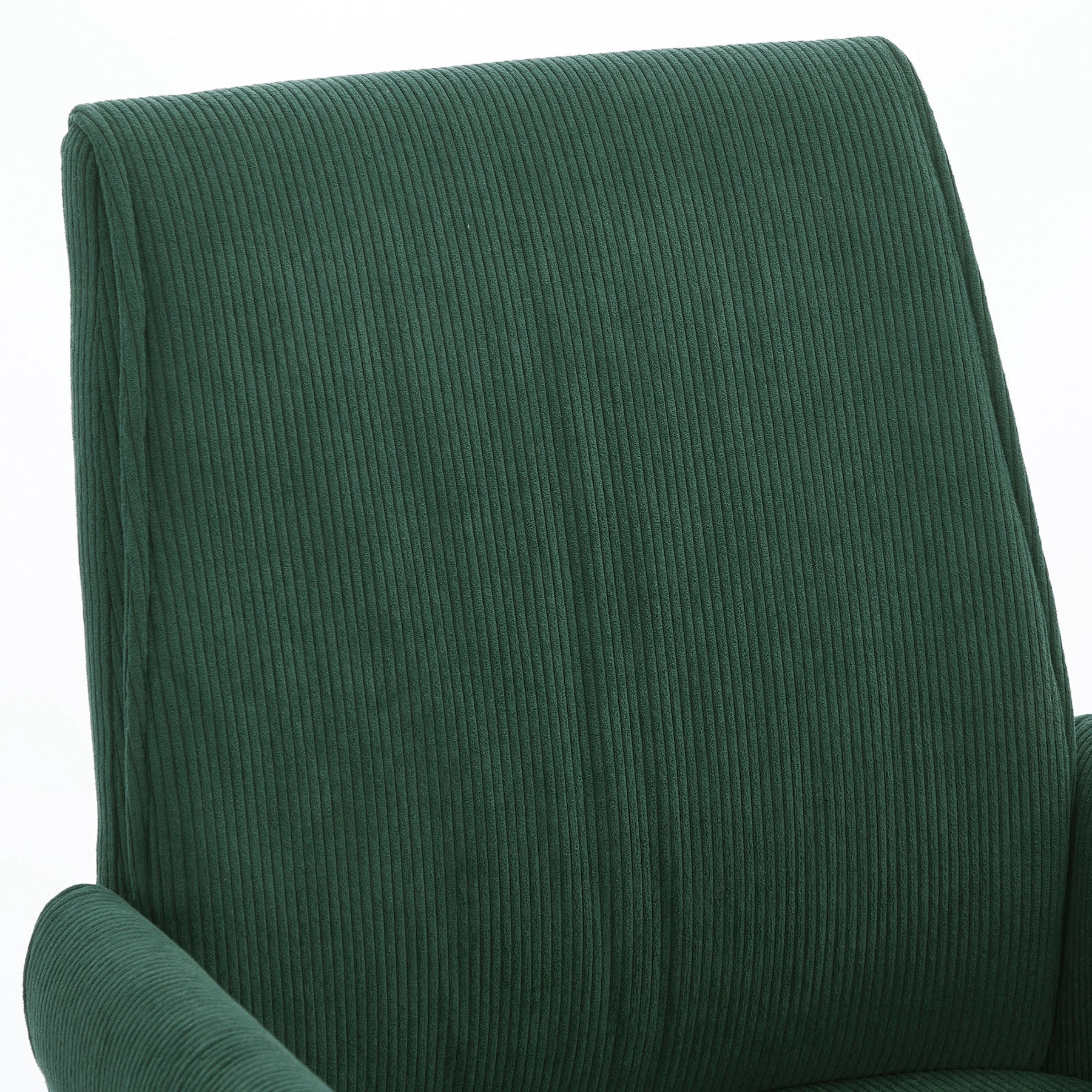 S-HOME Ergonomic Mid-Back Liftable Office Chair in Striped Fabric with Golden Base and Memory Foam Cushion , Green
