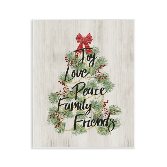 Stupell Industries Family Friends Christmas Tree Holiday Painting Unframed Art Prints Wall Art, 11 x 14
