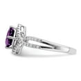 thumbnail image 3 of Auriga 925 Sterling Silver Rhodium-plated Amethyst and Diamond Ring for Women Size- 7, 3 of 6