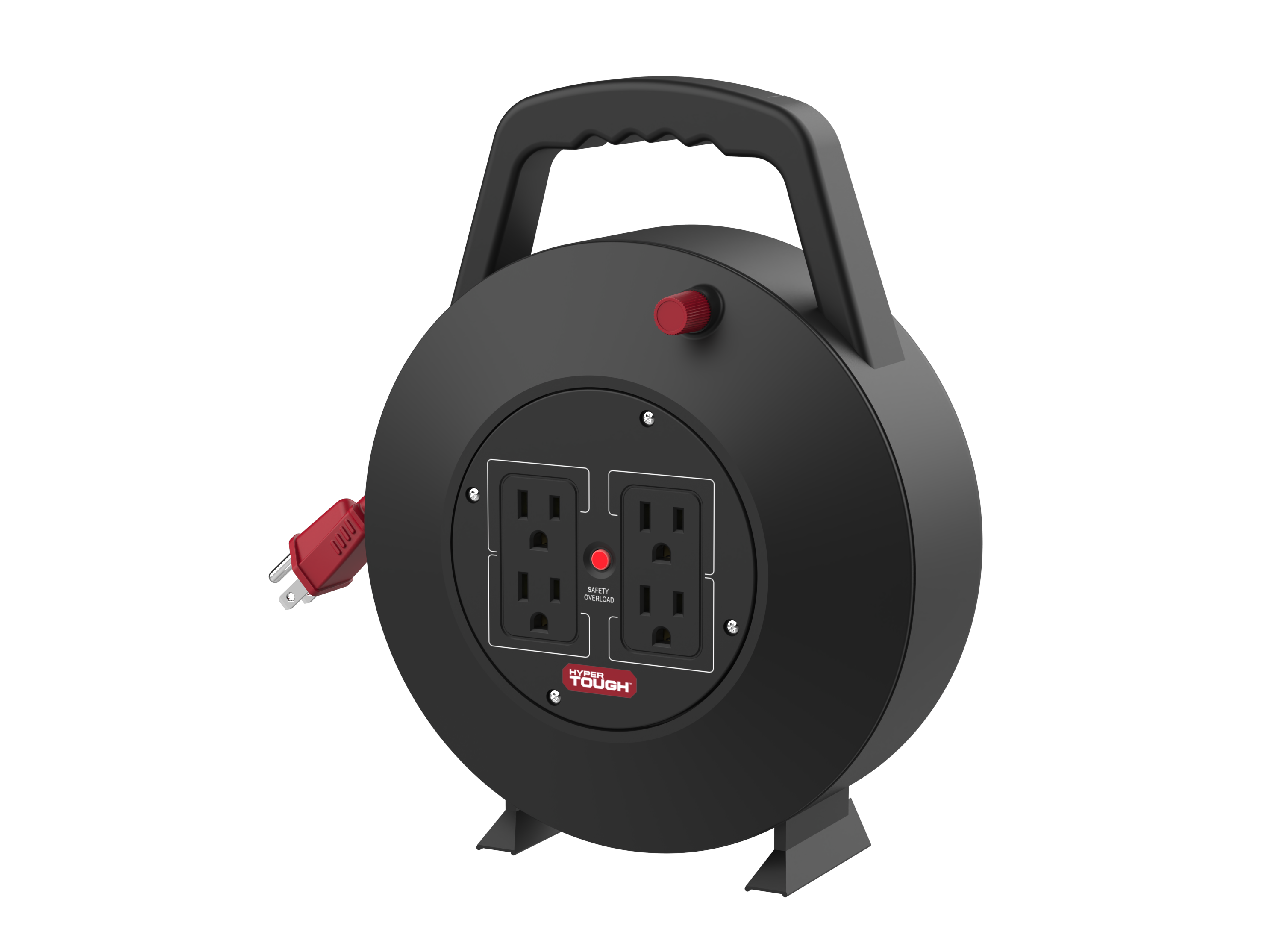 Hyper Tough 25-Ft Extension Cord Reel with 4 Outlets photo 1